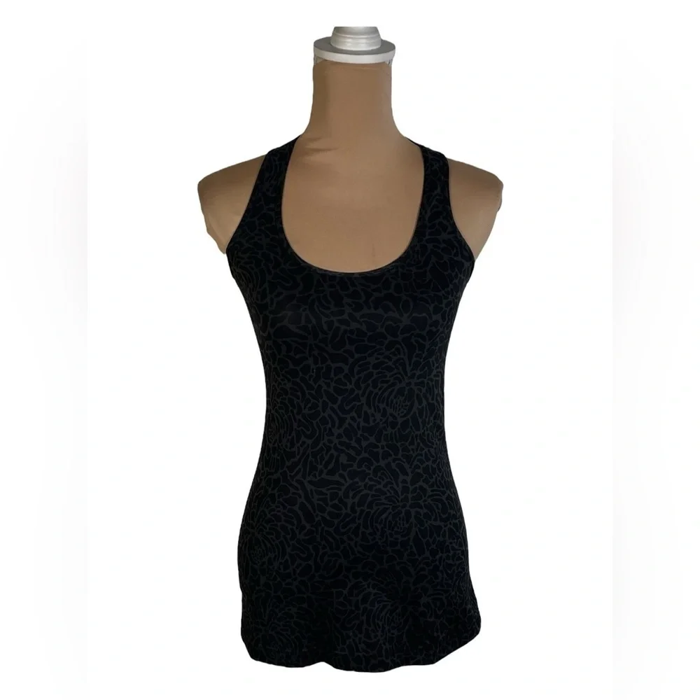 Lululemon Cool Racerback Petal Camo Printed‎ Black Deep Coal